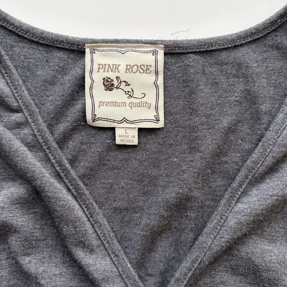 Women’s Gray A-Line V-neck Dress With Tie Size Medium - Picture 4 of 6